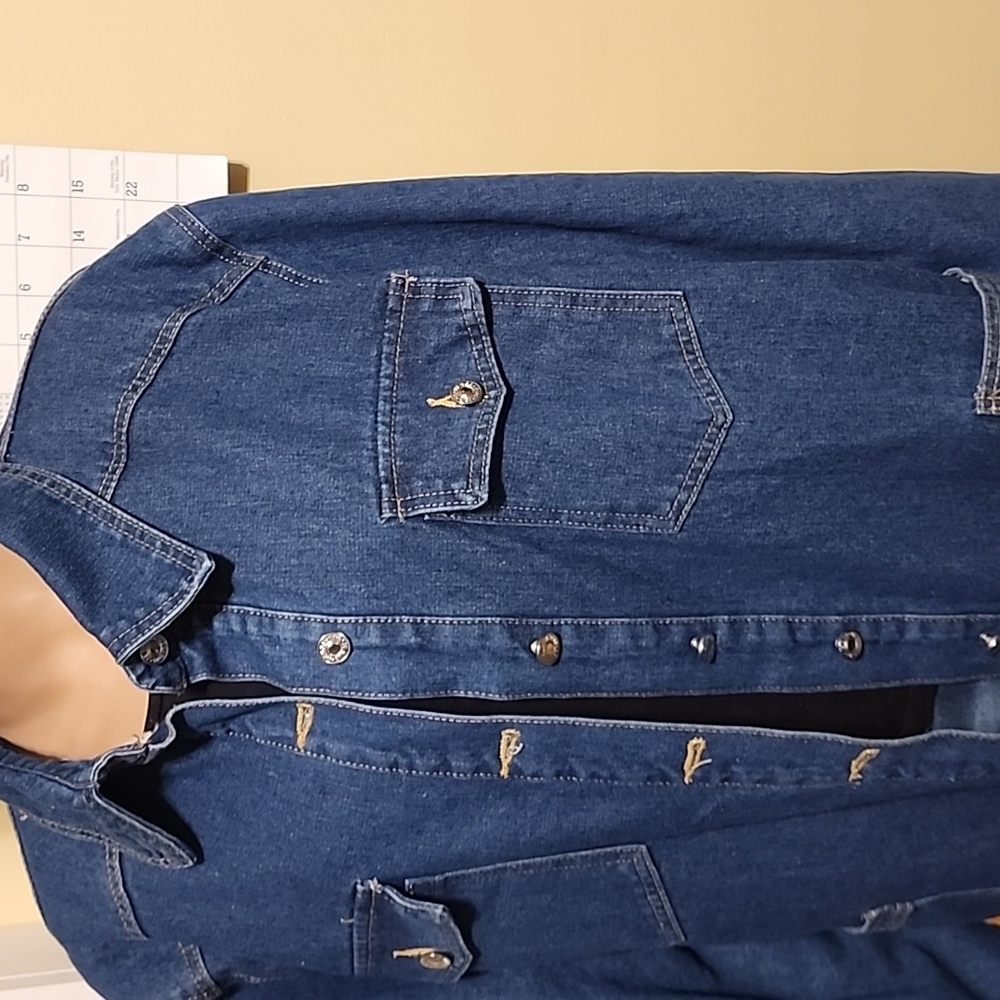 Blue Denim Button-Up Jacket - image 2